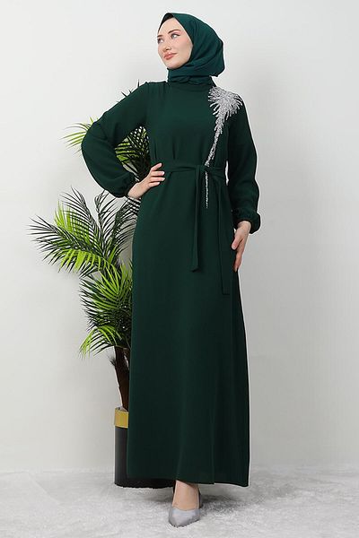 GİZ AGİYİM Σμαραγδένιο Κινηματογράφο Hijab Φόρεμα