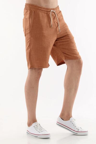 CEDY DENIM Men's Summer Synthetic Linen High Waist Elastic, Loose Fit Shorts C348