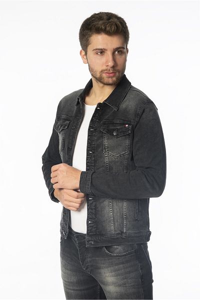 CEDY DENIM Ανδρικό τζιν παλτό με λεπτή εφαρμογή C307