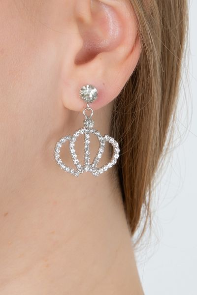 Furtek Aksesuar Queen Crown Figured Minimal Trend Women's Earrings - Engagement and Wedding Party Prom