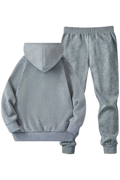 Merry Store Printed Zippered Children's Bottom Top Tracksuit Set