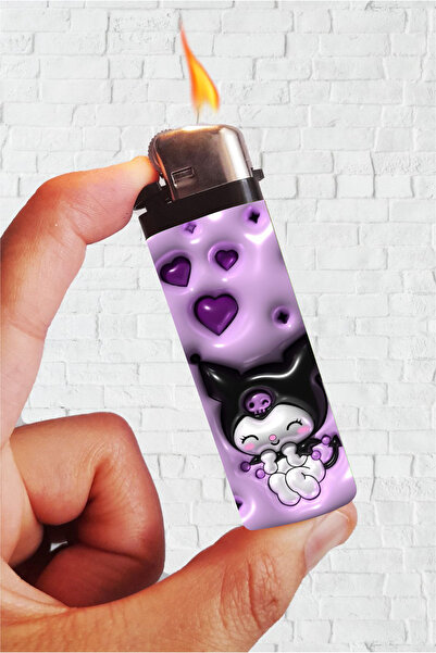 SARANG Çakmak 3D Mor Kuromi Baskılı Klasik Çakmak