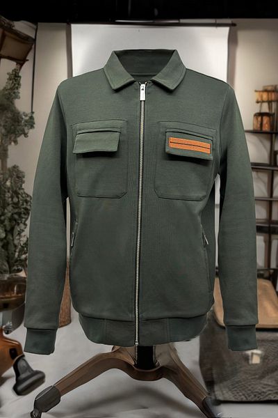 BESSA Ανδρικό μπουφάν Bomber Khaki - Τσέπες με φερμουάρ, επένδυση και πτερύγιο
