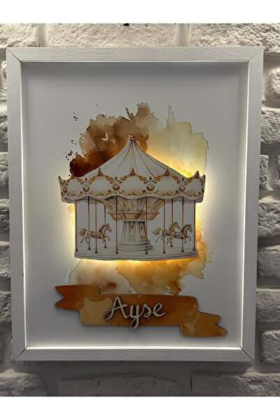 woodhomeworks Işıklı kapı süsü gece lambası dekor beyaz atlı karınca