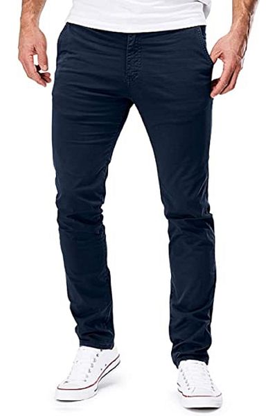 CEDY DENIM Navy Blue Slimfit Flexible Chino Παντελόνι - Flexible Key, Πλαϊνές τσέπες, C401