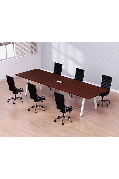 Mahmayi Bentuk 139-24 6 Seater Conference Meeting Table - Modern Office Furniture-(Apple Cherry)