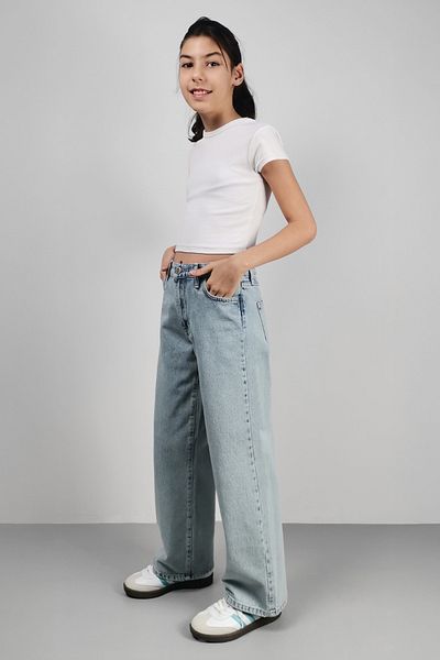 CEDY DENIM Висококачествени дънки Palazzo за момичета с висока талия от 100% памук