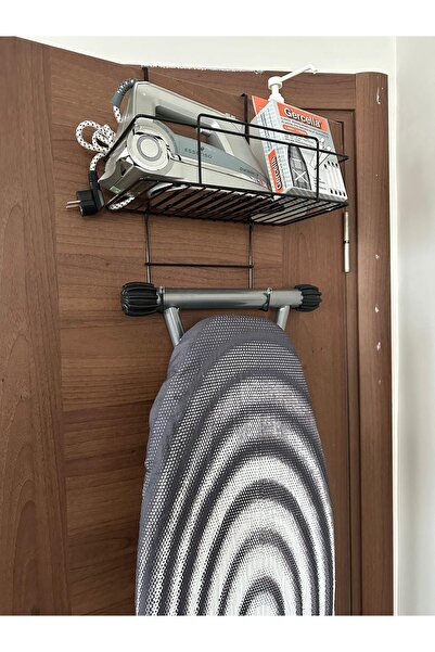 GERCELLA KAPI ARKASI   ÜTÜ VE ÜTÜ MASASI ASKISI ÜTÜ DÜZENLEYİCİ RAF- SİYAH  Ü...