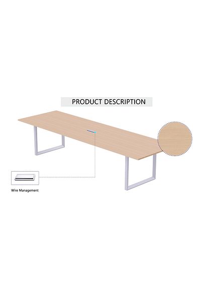 Mahmayi Vorm 136-24 Modern Conference-Meeting Table for Office, Home-(6 Seater, Oak)