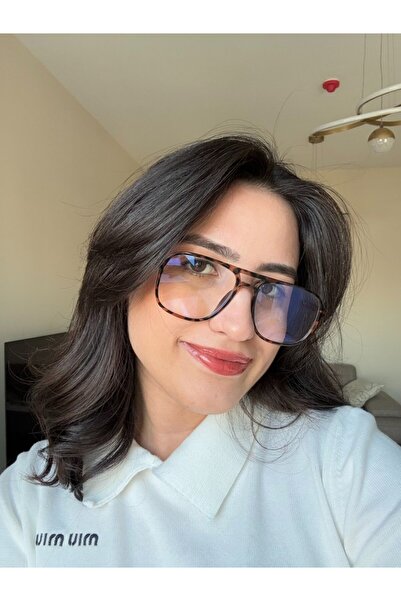 RoseandRoses نظارات برونيت واقية للضوء البصري بنمط الفهد الأزرق