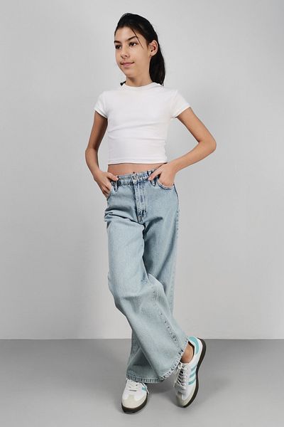 CEDY DENIM Висококачествени дънки Palazzo за момичета с висока талия от 100% памук
