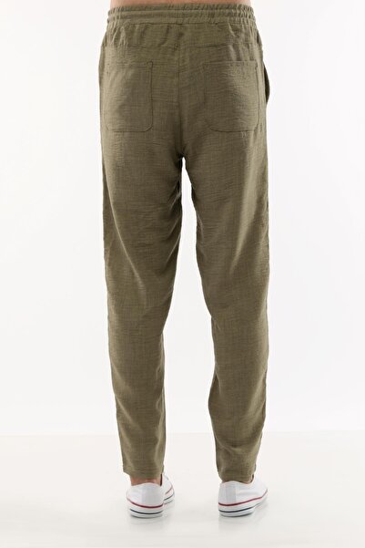 CEDY DENIM Men's Summer Synthetic Linen High Waist Elastic, Loose Cut Trousers C350