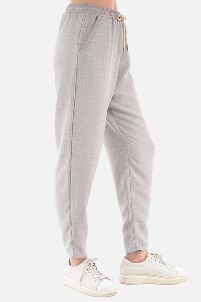 CEDY DENIM Women's Summer Synthetic Linen High Waist Elastic Skinny Leg Mom Pants C611