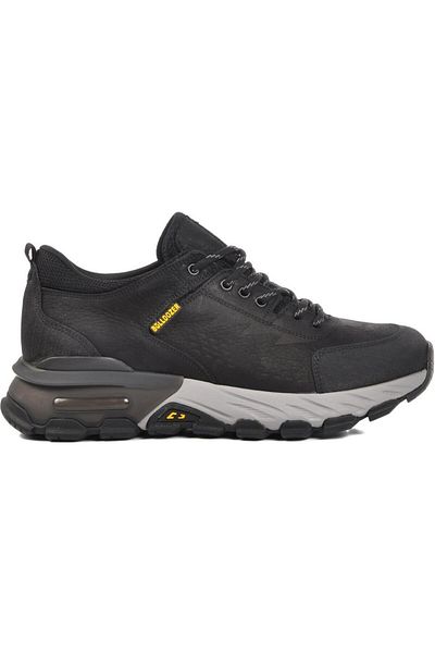 Bulldozer 250010   Men's Black Genuine Leather - Nubuck Thick Soled Trekking Sneaker Winter Sports Boots