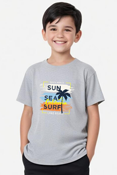 panios kids تي شيرت كاليفورنيا صن للأولاد بأكمام قصيرة ورقبة مستديرة