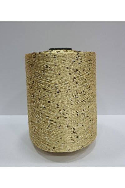İPLİKOUTLET Sarı Gümüş Pullu İp 200 Gram