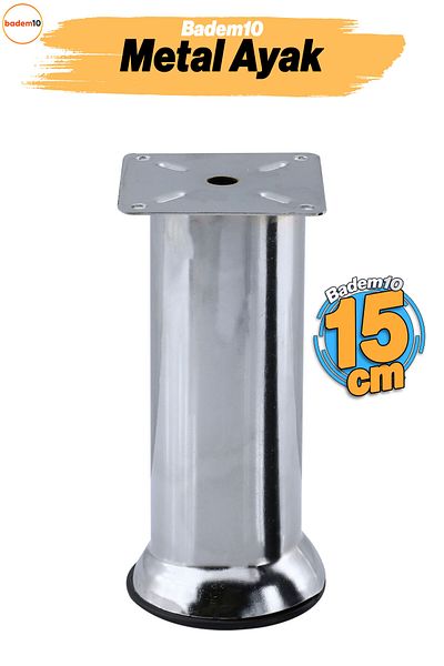 Badem10 Furniture Foot 15cm Chrome Plinth Seat Sofa Bed Sofa Bed Support Leg Metal Riser Feet