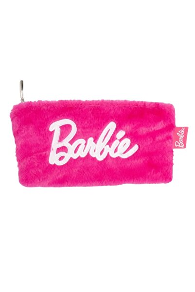 Barbie Trusa pentru creion pentru copii, cu un singur compartiment, cu fermoar, cu pene de pluș moale