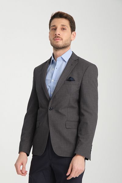 Frappoli Ανδρικό μπουφάν Pieros Anthracite Cotton Blended Slim Fit Slim Fit Four Seasons Blazer