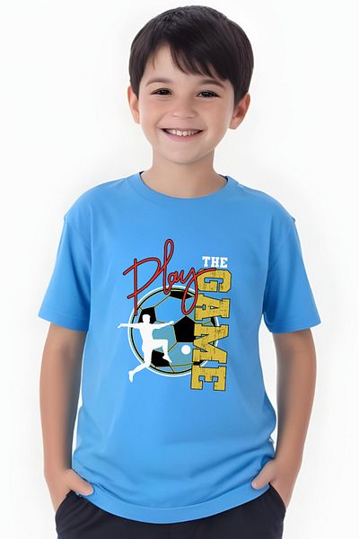 panios kids Tricou cu mânecă scurtă și gât rotund pentru băieți cu imprimeu Play Game