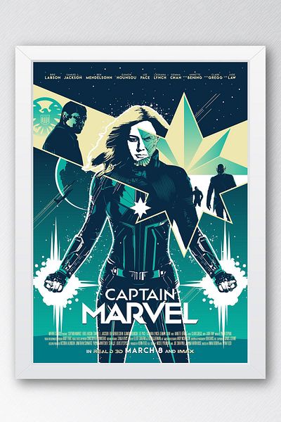 Saturn Pictură înrămată Captain Marvel - Pictură poster Captain Marvel