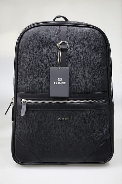 GUARD Model 19009 Black Genuine Leather Slim Backpack