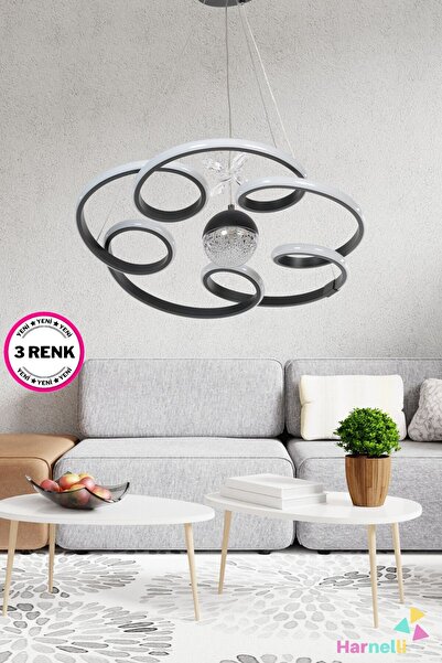 Harnelli 3 Renk Yanabilen Şeker TOP AKSESUARLI Modern Ledli Avize