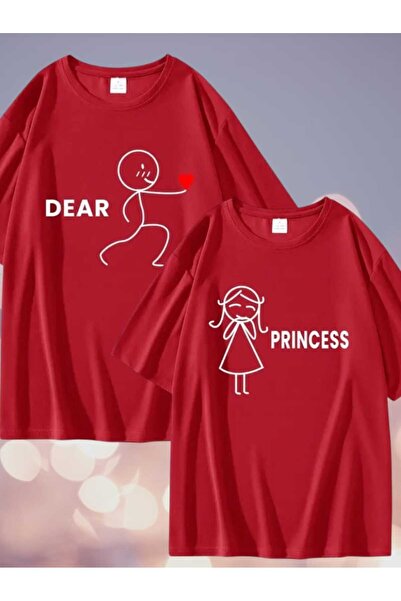 JENOLAN Pachet de 2 tricouri cu imprimeu Dear Princess, unisex, largi, suprad...
