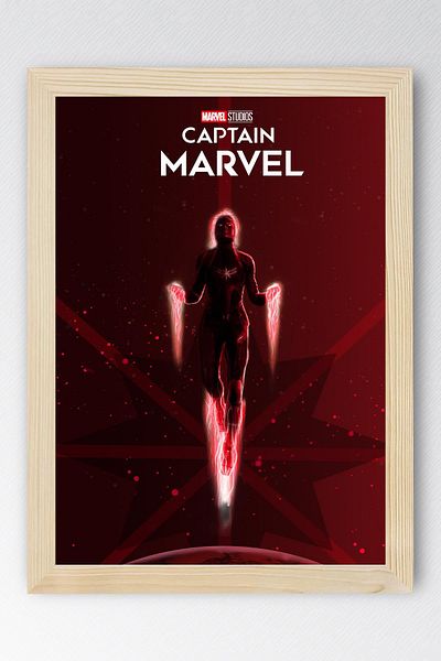 Saturn Captain Marvel Framed Painting - Captain Marvel Poster Painting