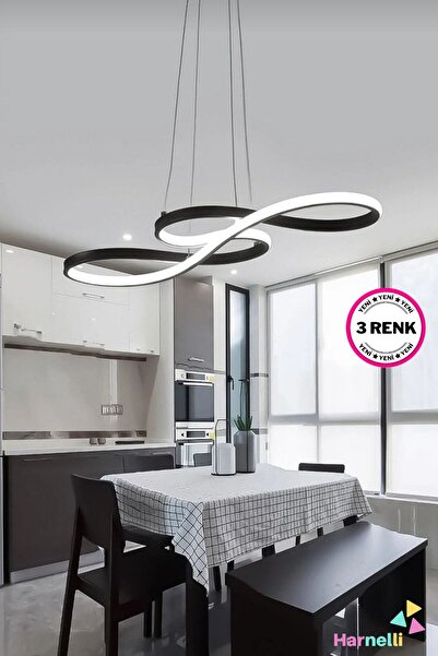 Harnelli 3 Renk Yanabilen Yemek Masası Üstü Modern Ledli Avize