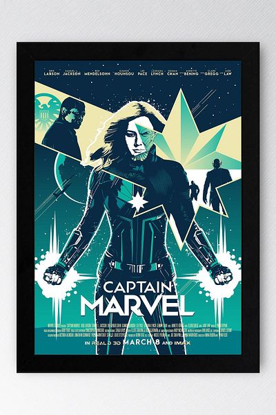 Saturn Pictură înrămată Captain Marvel - Pictură poster Captain Marvel