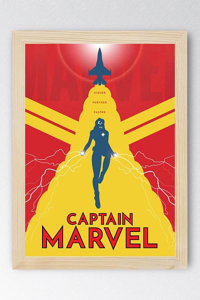 Saturn Captain Marvel Framed Painting - Captain Marvel Poster Painting