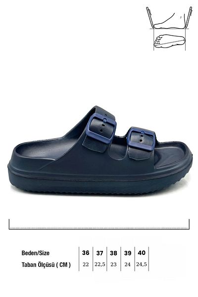 Moda Anna Navy Blue Light Eva Summer Slippers - Νιπτήρας παραλίας και πισίνας με διπλή πόρπη