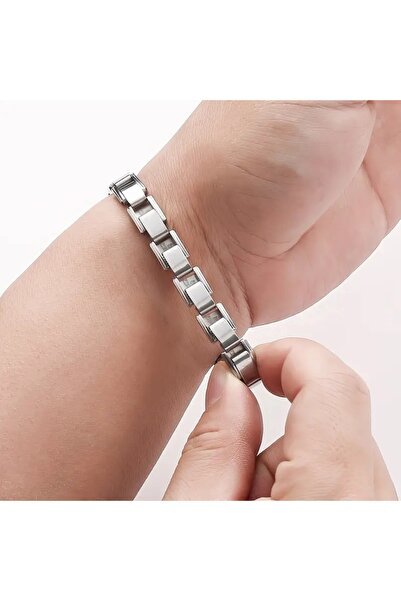Satürn Silver Kuyumculuk Çelik Charm Bileklik Kişiye Özel Isim Yazılı Charm Bileklik