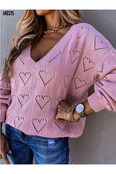 Kokosh moda Γυναικεία μπλούζα με μακρυμάνικο πλεκτό με λαιμόκοψη V