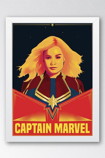 Saturn Pictură înrămată Captain Marvel - Pictură poster Captain Marvel