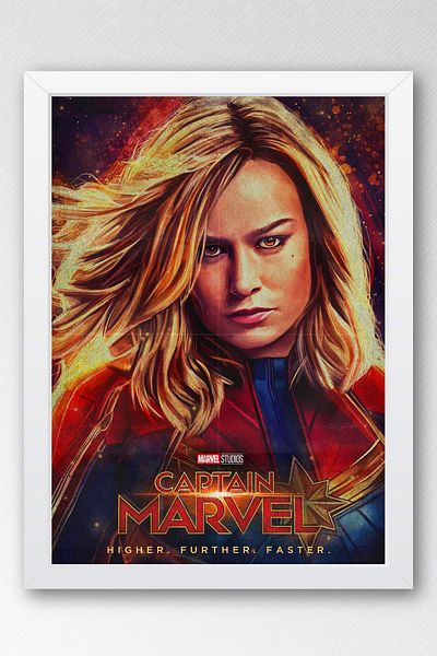 Saturn Pictură înrămată Captain Marvel - Pictură poster Captain Marvel