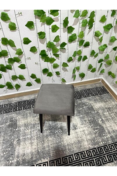 ÖZCAN METAL Metal Ayak Babyface Kumaş Dekoratif Çok Amaçlı Peluş Puf Tabure Bench Koltuk Sandalye