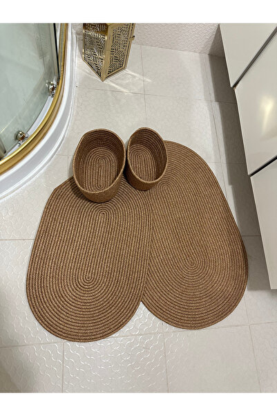 Mıntors Home مجموعة مناشف الحمام من الجوت والقش، مجموعة سلة الحمام، مجموعة ال...