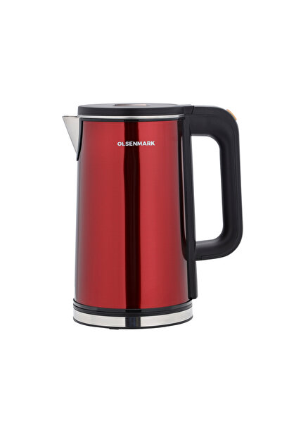 Olsenmark غلاية كهربائية بجدار مزدوج وجسم بارد الملمس ودوران 360 درجة