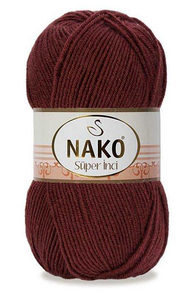 NAKO Süper İnci 13863 Κόκκινο Καφέ 5 Κλωστές Πλεκτές Χειροποίητες