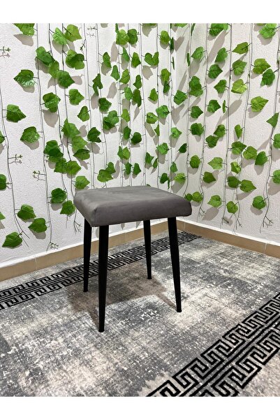 ÖZCAN METAL Metal Ayak Babyface Kumaş Dekoratif Çok Amaçlı Peluş Puf Tabure Bench Koltuk Sandalye