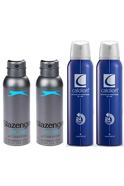 Slazenger 2 Adet Mavi Deodorant Sprey 150 ml + Caldion 2 Adet Classic Erkek D...