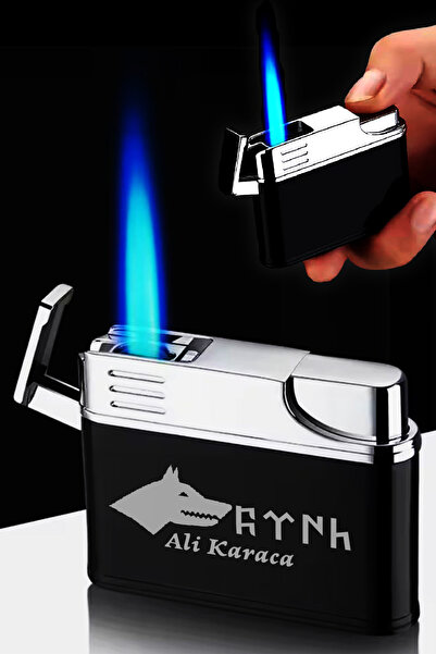 İŞTE BU Kişiye Özel İsimli Siyah Gazlı Tasarım Çakmak Bozkurt Göktürk Türk Ba...