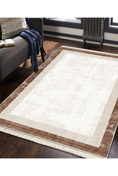 Modern home Yıkanabilir Kaymaz Dot Keçe Tabanlı Salon Halısı Yıkanabilir Halı...