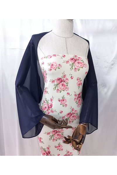 Qrsln Amylee chiffon sleeve shawl navy blue