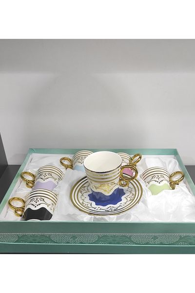Kosova Emma Porcelen 12-Piece Coffee Cup Set for 6 People