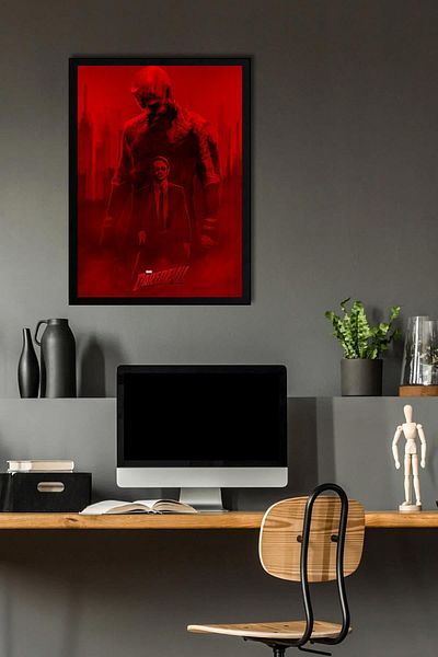 Saturn Tablou înrămat Daredevil - Poster de desene animate Marvel