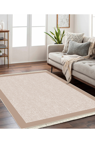 Modern home Yıkanabilir Kaymaz Dot Keçe Tabanlı Salon Halısı Yıkanabilir Halı...