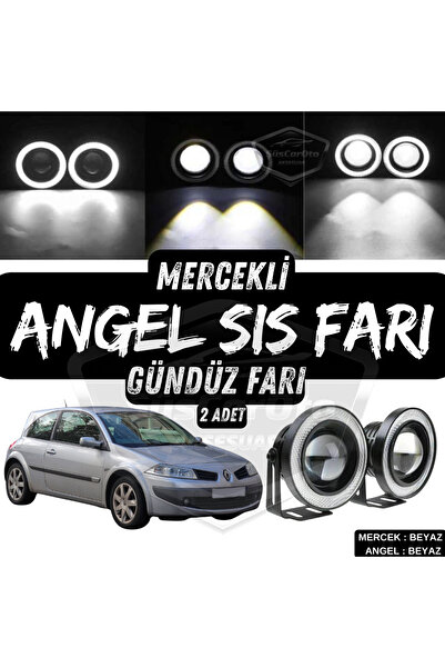 caralp Renault Megane 2 2003-2008 Uyumlu Mercekli Angel Sis Farı Metal 76 mm ...